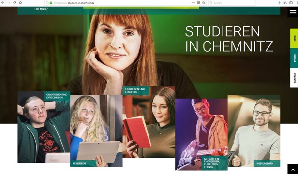 Neue Landingpage „Studieren in Chemnitz“ ist online